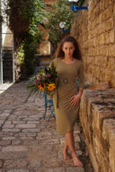 Levana swim set with real wrap skirt  - Olive