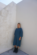 Eva Modest Ribbed T-Shirt Dress – Teal