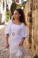 Rachelle swim set with real wrap skirt - White (Final Sale)