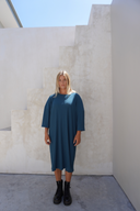 Eva Modest Ribbed T-Shirt Dress – Teal