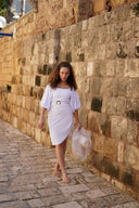 Rachelle Modest Swimsuit Set with Real Wrap Skirt – White