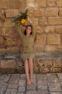 Levana Modest Short-Sleeve Swimsuit Set with Real Wrap Skirt – Olive