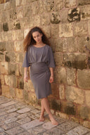 Maya Modest Swimsuit Set with Ira Skirt – Stone Grey