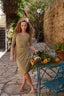 Levana swim set with real wrap skirt  - Olive