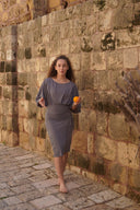 Maya Modest Swimsuit Set with Ira Skirt – Stone Grey