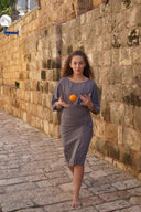 Maya Modest Swimsuit Set with Ira Skirt – Stone Grey
