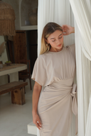 Alejandra Modest Swim Dress – Biscuit