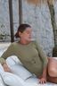 Stylish olive Adaya swim set with real wrap skirt, modest swimwear for women seeking coverage and elegance