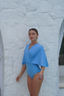 Azure modest swim set with skirt, Ella swim set and Elina skirt 2.0 designed for full coverage and comfort