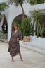 Bronze Camila swim set with matching Lia wrap skirt, modest and stylish beachwear for women