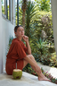 Elegant clay Mona swim set with Tara skirt, modest swimwear perfect for pool and beach vacations