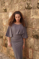 Maya Modest Swimsuit Set with Ira Skirt – Stone Grey