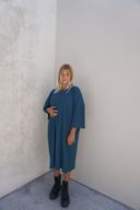 Eva Modest Ribbed T-Shirt Dress – Teal