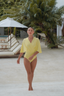 Elegant honey Ella swim set with real wrap skirt, modest swimwear perfect for pool and beach vacations