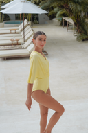 Honey Ella swim set with real wrap skirt, elegant modest beach and pool swimwear