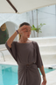 Bronze Maya swim set featuring Salma skirt, stylish modest beachwear for women seeking coverage and comfort