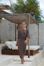 Bronze Maya swim set with Salma skirt, modest swimwear with skirt for full coverage beachwear