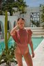 Melrose Elena one-piece swimsuit, modest swimwear designed for comfort, coverage, and elegant style