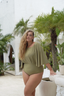 Olive Maya modest swim set with Salma skirt, perfect for full coverage and elegant beach/pool style