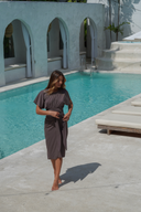 Modest bronze swim dress Alejandra by Anava Paris, stylish and comfortable swimwear