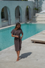 Modest bronze swim dress Alejandra by Anava Paris, stylish and comfortable swimwear