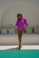Fuchsia Real Wrap Skirt Swimsuit – Modest and Feminine Swimwear Option