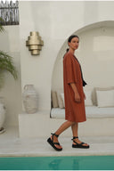 Eva dress - Caramel - ANAVA PARIS