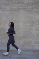 Jewish modest activewear – charcoal sport skirt for movement and coverage.