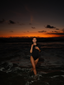  Levana Modest Swimsuit in Black with 3/4 Sleeves and Zip Front – Elegant & Functional