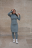 Back view of the 20-inch sage green modest sport skirt