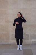 Front view of the 20-inch modest sport skirt with integrated leggings, perfect for Muslim women seeking stylish activewear.
