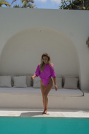 Mona Modest Swimsuit with Real Wrap Skirt – Stylish and Chic in Fuchsia