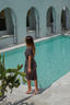 New Anava Paris Alejandra swim dress in bronze, modern modest swimwear