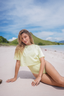 Naya Cropped Top + One-Piece Swimsuit - Honey Dew Shinny / Melon Matte