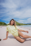 Naya Cropped Top + One-Piece Swimsuit - Honey Dew Shinny / Melon Matte