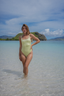 Naya Cropped Top + One-Piece Swimsuit - Honey Dew Shinny / Melon Matte