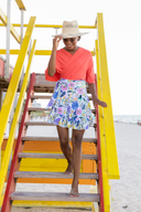 Ella Floral set - Hot Coral - ANAVA PARIS Modest swimwear modest one piece swimsuit Miami Beach 